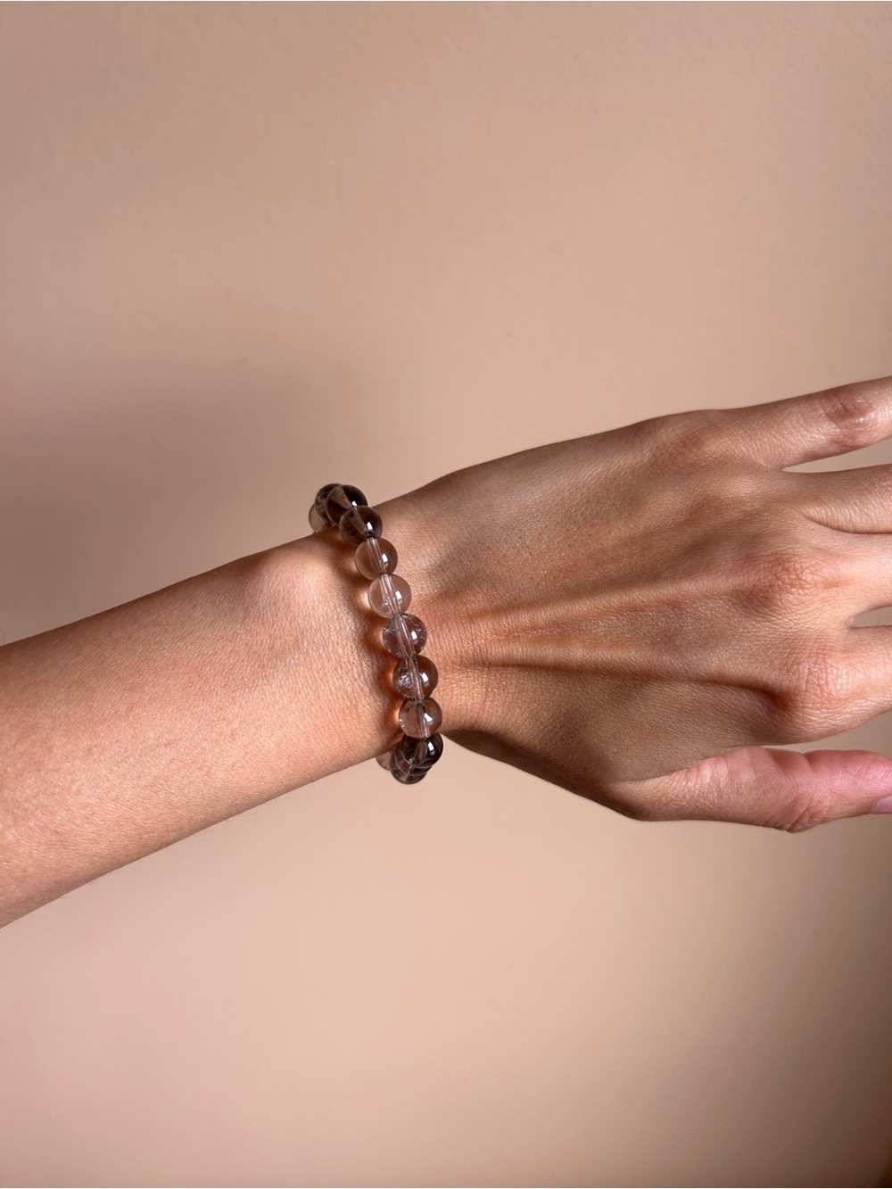 Smoky Quartz Beaded Stretch Bracelet